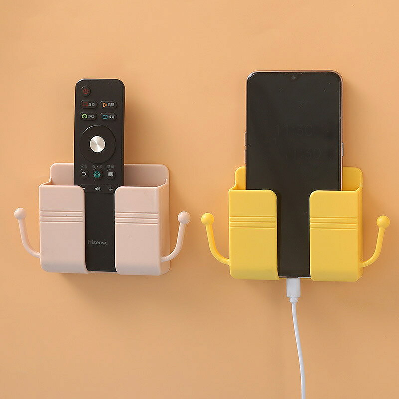 送料無料 収納ラック リモコンラック スマホラック ウォールラック 壁面収納 壁掛け ケーブルホルダー ケーブルフック 粘着式 日用品雑貨 多用途 台所 キッチン 寝室 玄関 リビング 小物入れ 後付け 穴あけ不要 シンプル かわいい 省スペース 便利グッズ 白 青 黄 ピンク 緑 plusnao-10373343 Plus Nao サンプル画像2