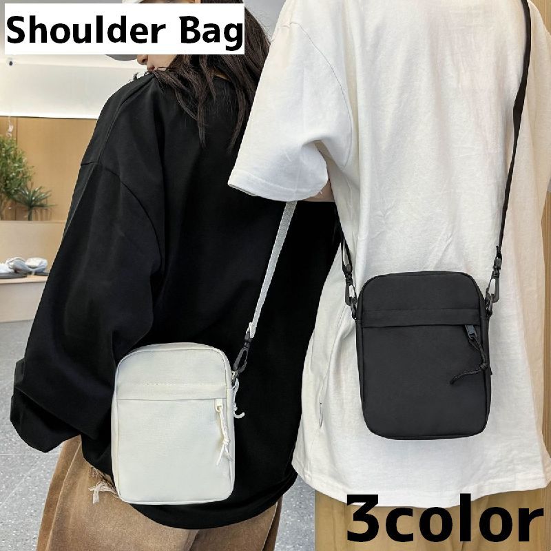 送料無料 ミニショルダーバッグ ポシェット スマホポーチ メンズ 男性 レディース 女性 鞄 カバン バッグ ファスナー 斜め掛け 肩掛け シンプル カジュアル