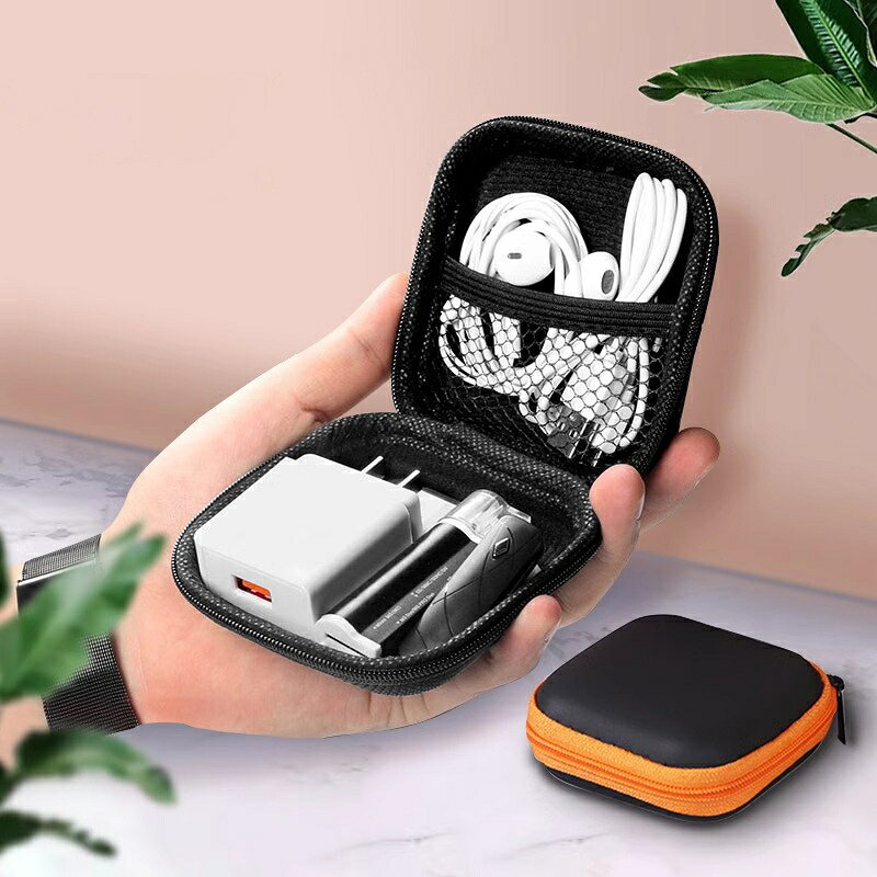 送料無料 ガジェットポーチ ガジェットケース イヤホンケース 充電ケーブル 小物入れ ラウンドファスナー ジッパー コード ケーブル 持ち運び ポータブル 旅行 出張 お出かけ トラベルポーチ シンプル お洒落 可愛い plusnao-10378872 Plus Nao サンプル画像2