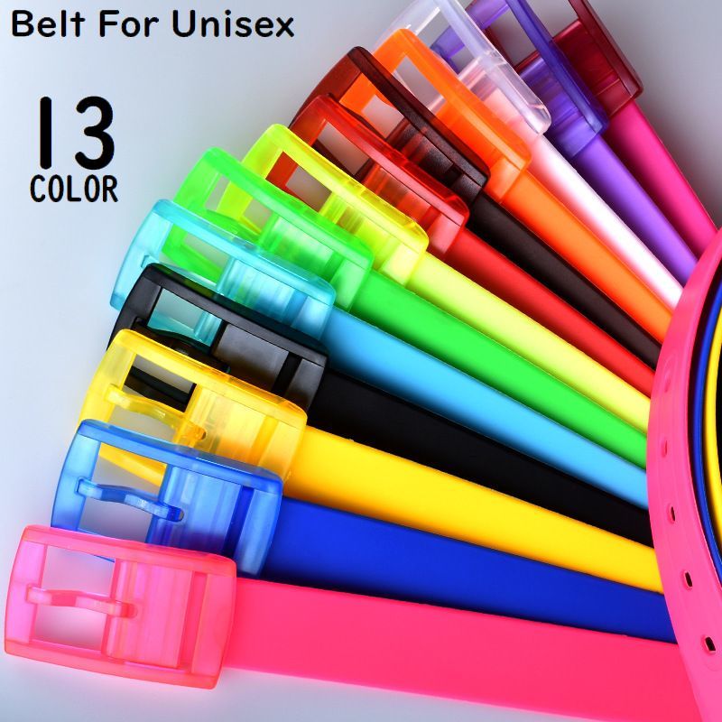 送料無料 ベルト レディース メンズ シリコン製 幅広 太め 目盛り付き 無地 ウエストマーク カジュアル スクエアフレーム ピンバックル