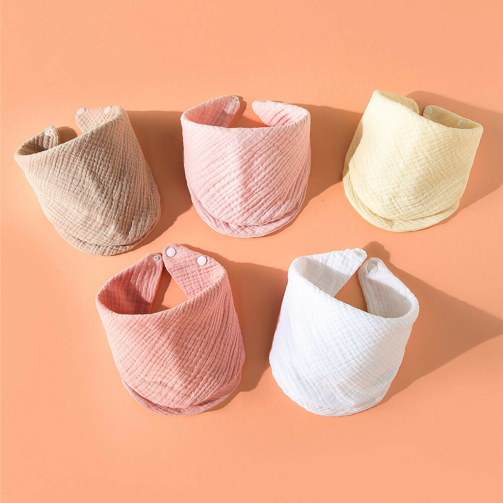 Plus Naoの送料無料 スタイ よだれかけ ビブ ベビー 赤ちゃん 子供 女の子 男の子 前掛け ガーゼ スナップボタン よだれカバー お食事 無地 単色 ホワイト シンプル かわいい ベビーウェア｜アングル2