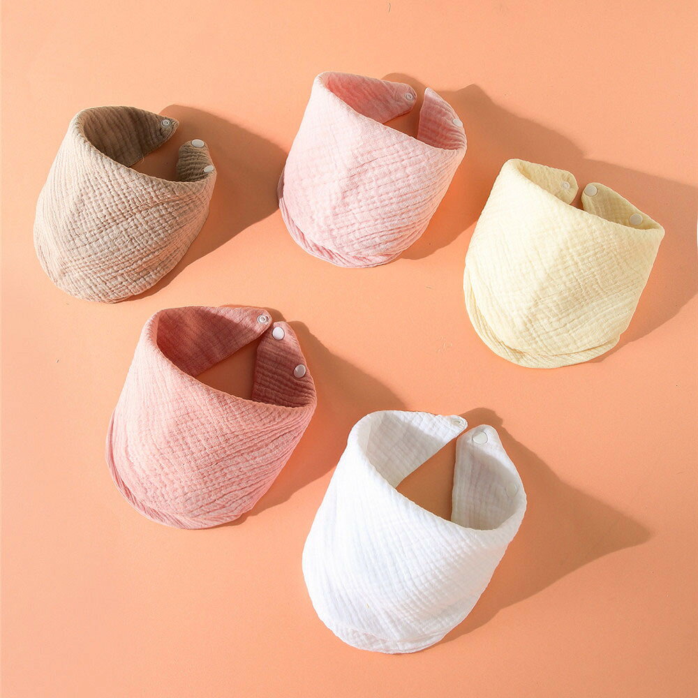 Plus Naoの送料無料 スタイ よだれかけ ビブ ベビー 赤ちゃん 子供 女の子 男の子 前掛け ガーゼ スナップボタン よだれカバー お食事 無地 単色 ホワイト シンプル かわいい ベビーウェア｜アングル3