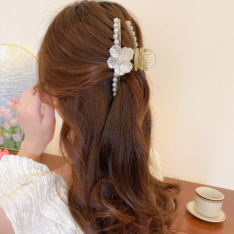 送料無料 ヘアクリップ バンスクリップ ヘアアクセサリー レディース フラワー 花 ...