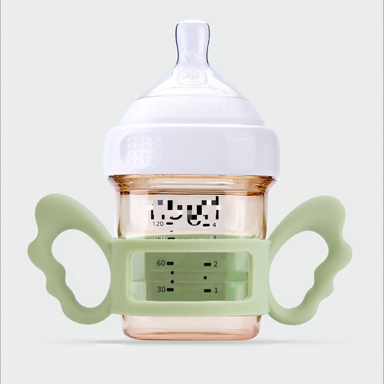 送料無料 哺乳瓶ホルダー 哺乳瓶ハンドル 哺乳瓶カバー ベビー用品 赤ちゃん 哺乳びん ミルク 持ち手 シリコン かわいい