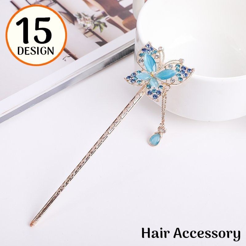 送料無料 かんざし 簪 一本挿し レディース ヘアアクセサリー 髪飾り 髪留め 和装 着物 浴衣 花 ラインストーン チェーン パール調