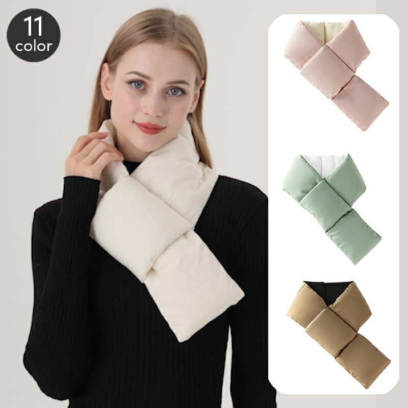 送料無料 マフラー 中綿 レディース ティペット型 ループマフラー ダウン風マフラー 防寒 あったか も..