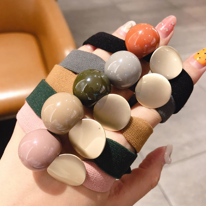 送料無料 ヘアゴム レディース ヘアアクセサリー 太め 丸 モダン ゴムバンド シン...