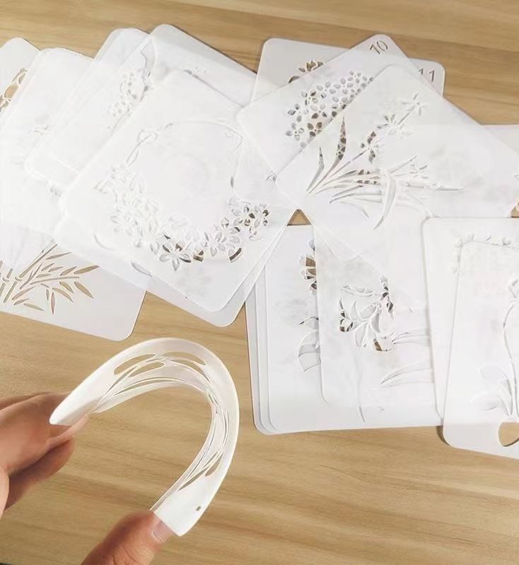 送料無料 ステンシル テンプレート 20枚セット ステンシルシート 型板 転写シート イラスト 文房具 DIY 描画 花 植物 生き物 イベント クラフト 手作り用品 おしゃれ 可愛い 3