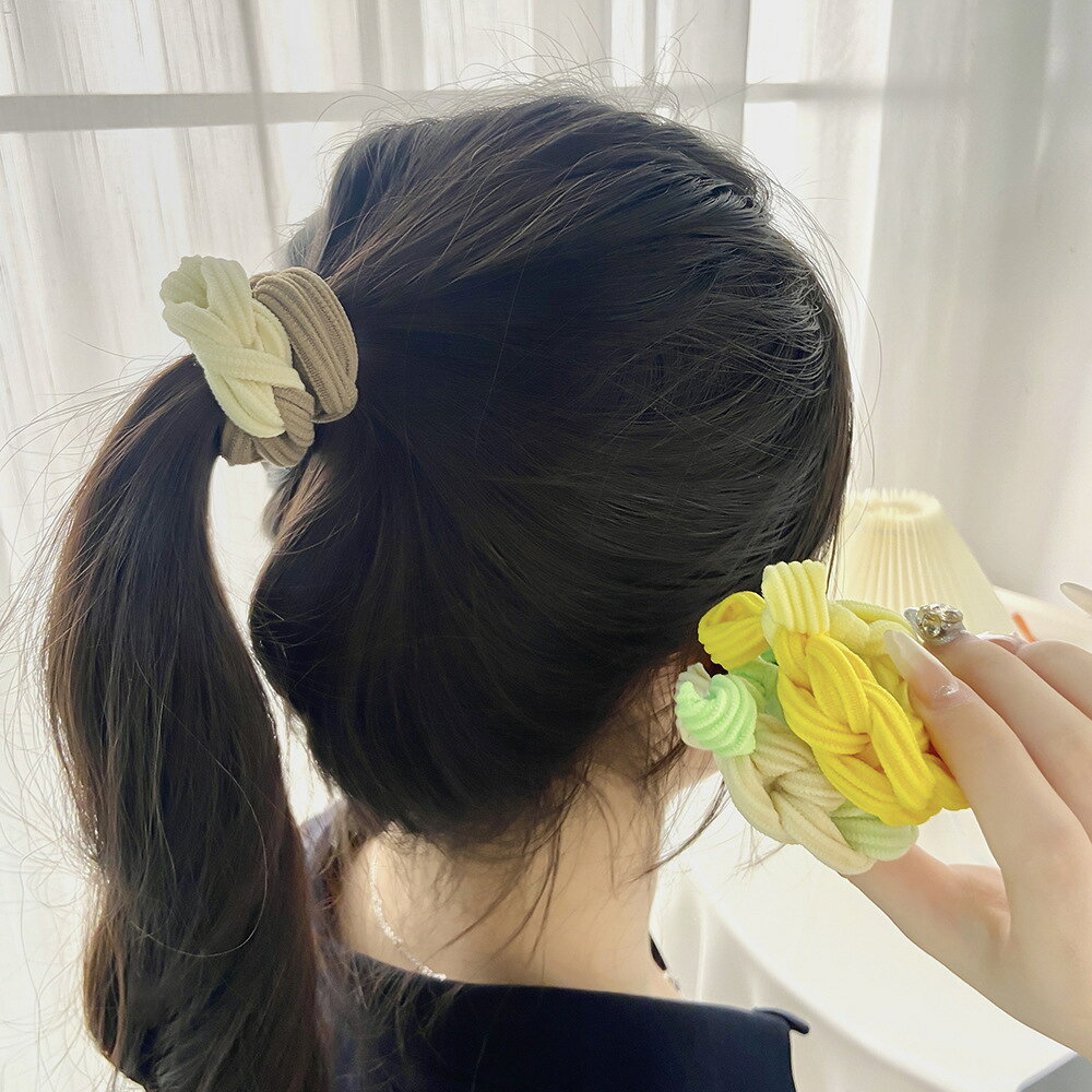 送料無料 ヘアゴム 髪ゴム キッズ レディース 太め 編み込み リボン ヘアアクセサ...