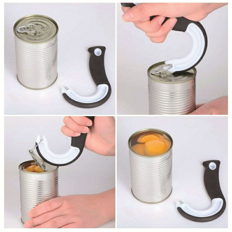 送料無料 缶オープナー 缶詰 缶ジュース オープナー 簡単 引っ掛け 便利アイテム 微力 高齢者 老人 女性 子供 お年寄り 蓋 ふた フタ開け プラスチック 安全 plusnao-10386214 Plus Nao サンプル画像3