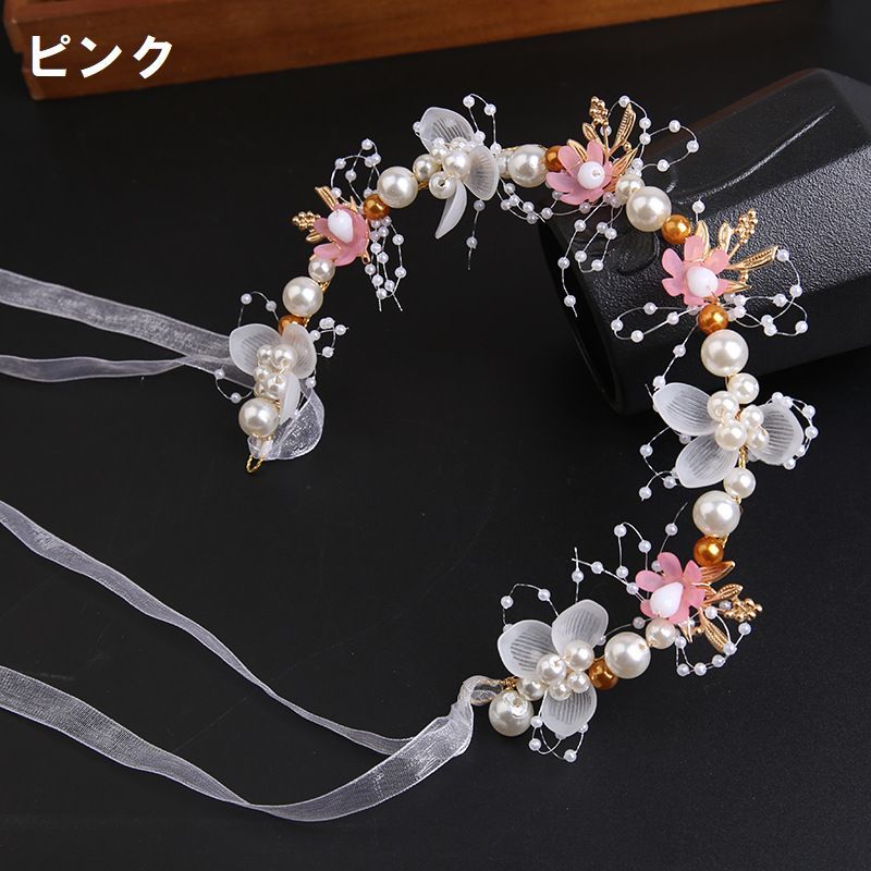 送料無料 花冠 ヘッドドレス 花かんむり カチューシャ ブライダル フラワーガール ...