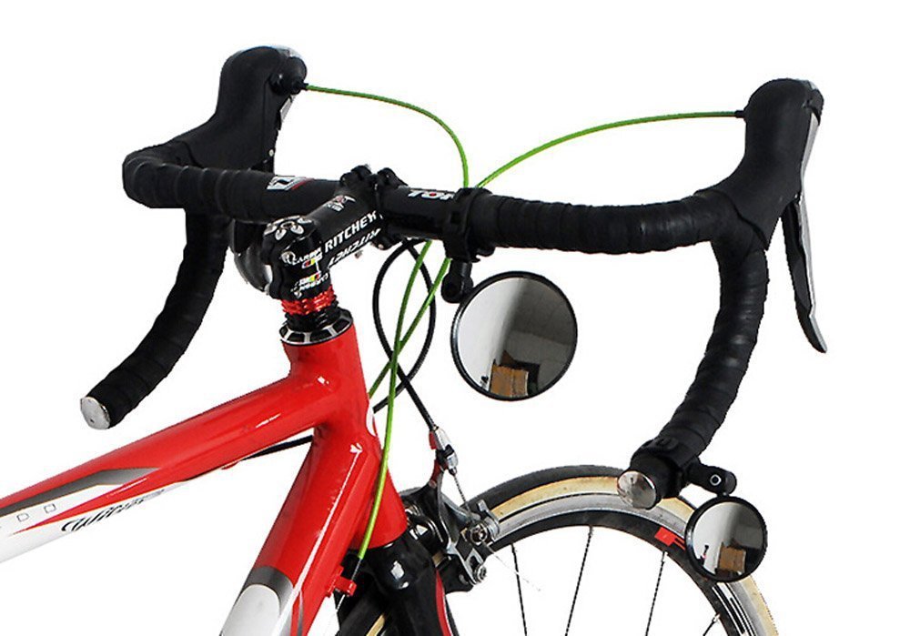 送料無料 バックミラー 自転車用 左右2個セット バーエンドミラー 補助ミラー 後方...
