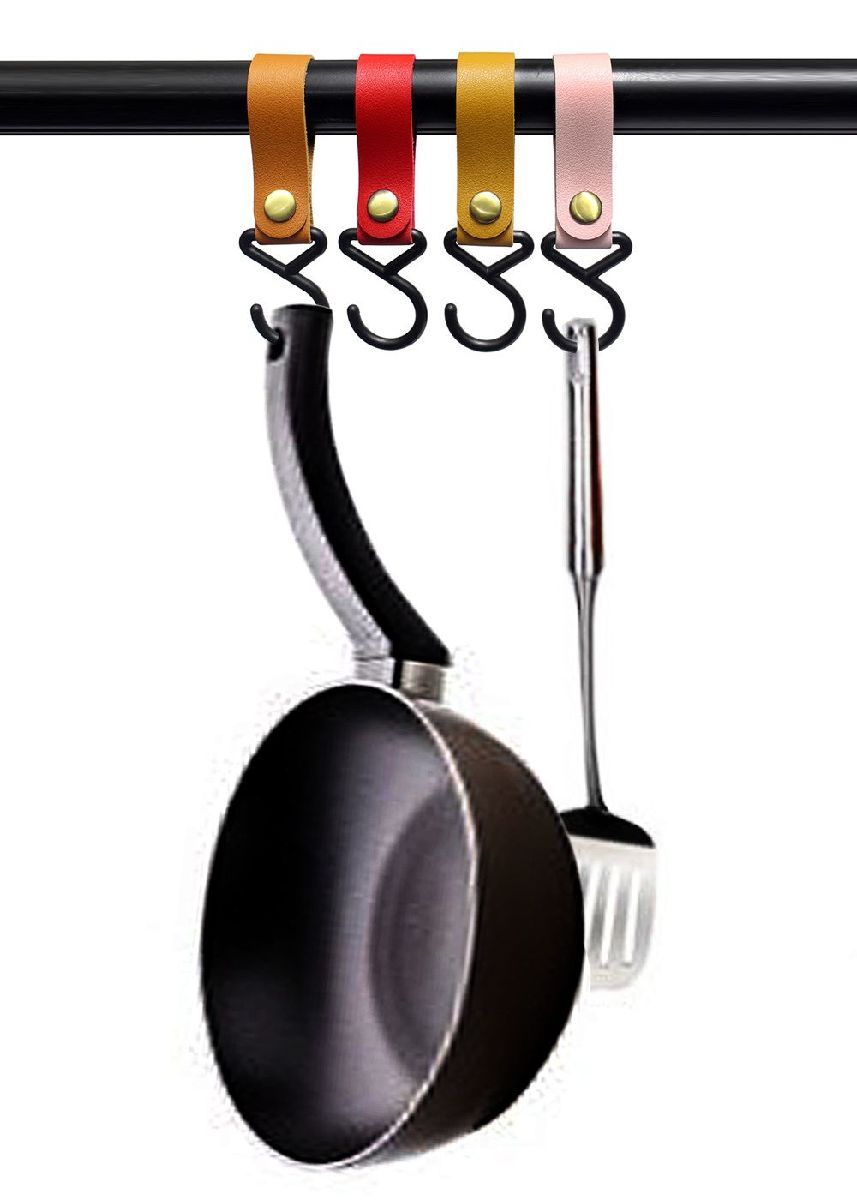 送料無料 ハンガーフック 同色5個セット S字フック 吊り下げ 引っかけ アウトドア キャンプ 物干し ランタン レザー調 スナップボタン バーベキュー BBQ 取り付け簡単 小物掛け 収納 登山 シンプル 便利 フェイクレザー