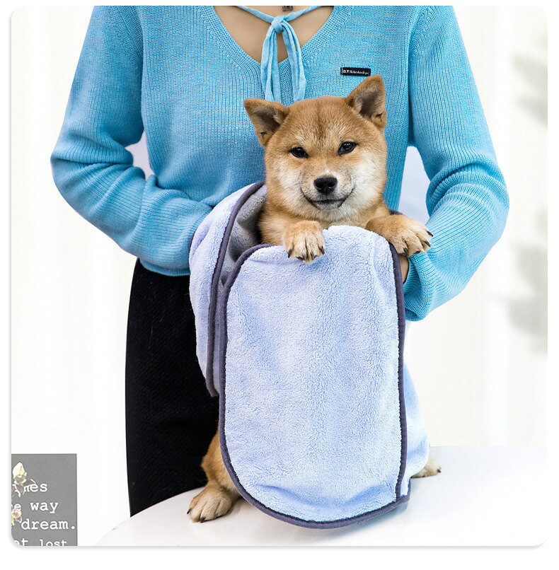送料無料 ペット用タオル 吸水タオル 35×77cm 犬用 猫用 ペットグッズ 吸水性 柔軟...