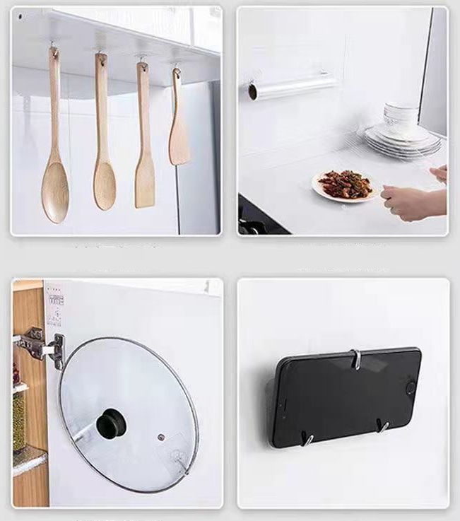 Plus Naoの送料無料 粘着フック ウォールフック 10個セット 壁面 キッチン 浴室 玄関 リビング 収納 吊り下げ収納 インテリア雑貨 シンプル｜アングル3