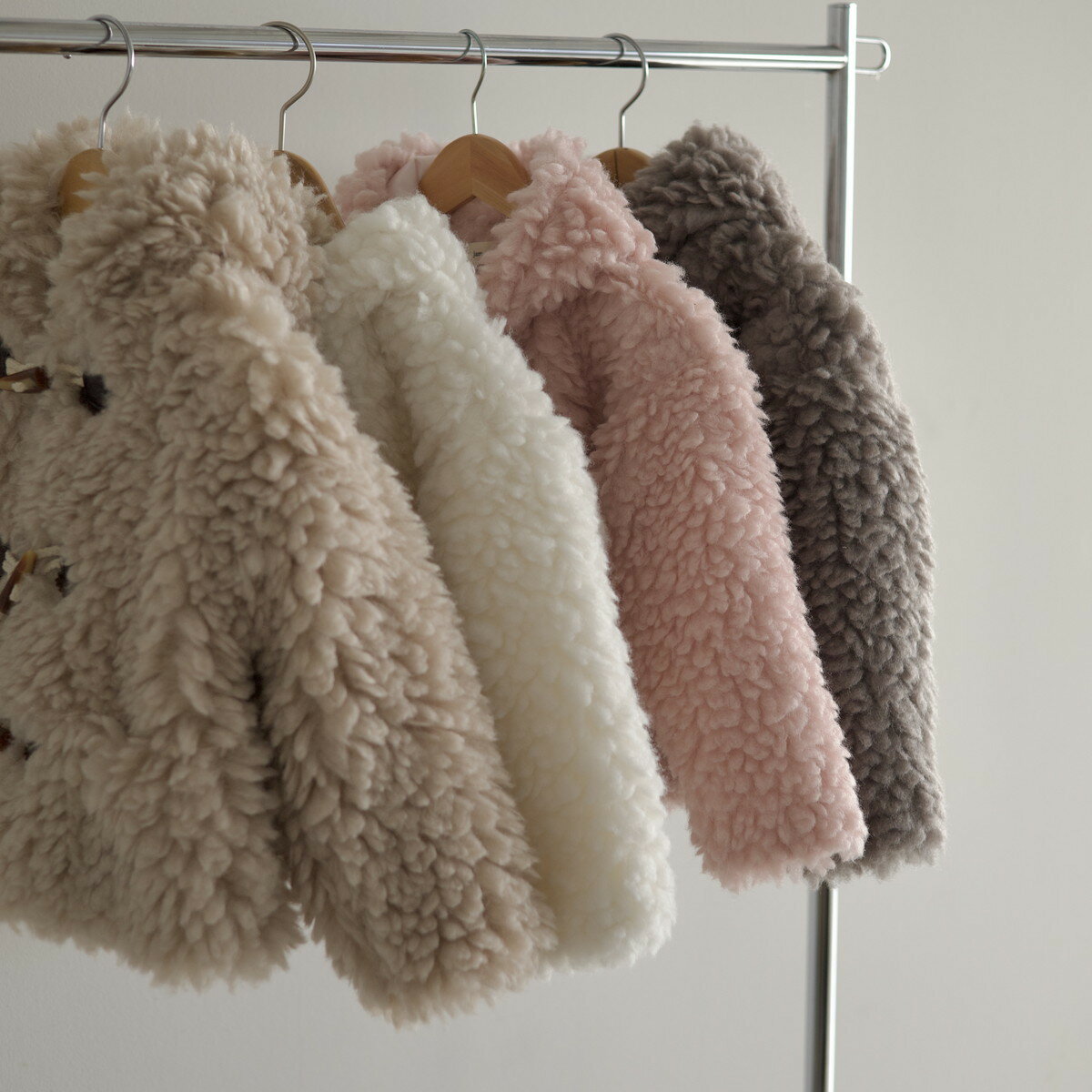 送料無料 コート もこもこ ボア ジャケット アウター シープコート フリース ボリューム キッズ 子供服 女の子 男の子 シンプル 海外子供服 韓国子供服 モノトーン おしゃれ jam 3