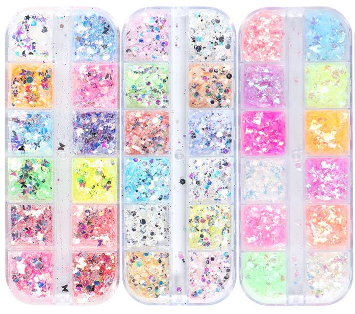 送料無料 ネイルパーツ ケース付き ホログラム ラメ カラフル 蝶 バタフライ ちょうちょ ネイルアート セルフネイル ジェルネイル おしゃれ かわいい plusnao-10404299 Plus Nao サンプル画像2