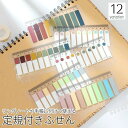 送料無料 付箋 フィルムふせん 定規付き スケール付き リング穴付き インデックス 見出し 無地 半透明 長方形 手帳 リングノート シンプル おしゃれ
