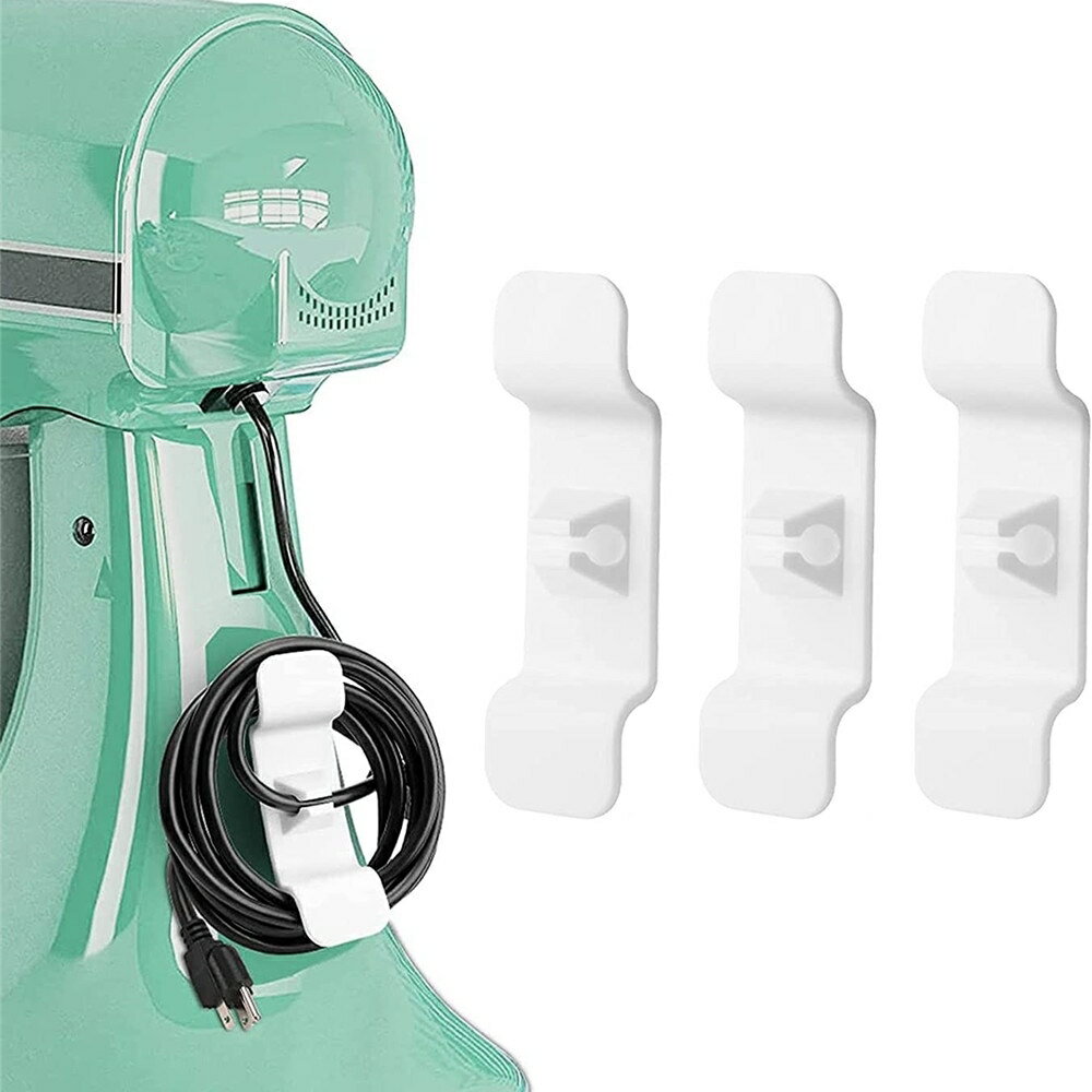 送料無料 ケーブルクリップ 2個セット 粘着式 ケーブルホルダー コンセント 配線収納 電源コード巻き取り キッチン家電 デスク周り パソコン周辺 絡まない 配線整理 固定 無地 すっきり まとめる 便利 シンプル 整理整頓