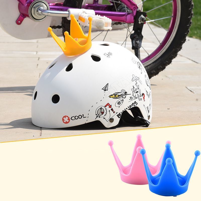 送料無料 自転車用アクセサリー ヘルメットアクセサリー 子供 王冠 クラウン 吸盤...