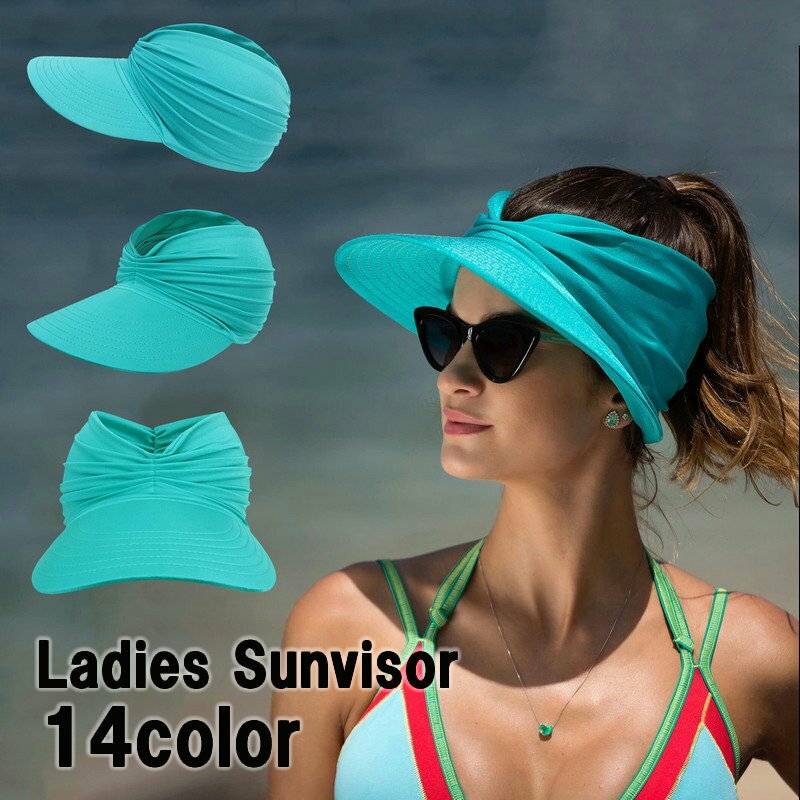 送料無料 サンバイザー ターバンキャップ ターバンハット レディース 婦人用 おしゃれ かわいい ギャザ..