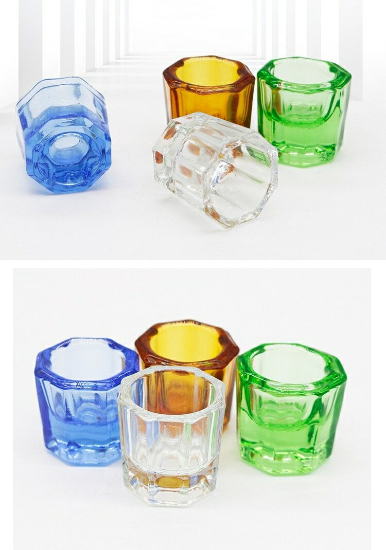 送料無料 ダッペンディッシュ 筆洗い 水入れ ガラス容器 10ml 八角形 多角形 透明 ...