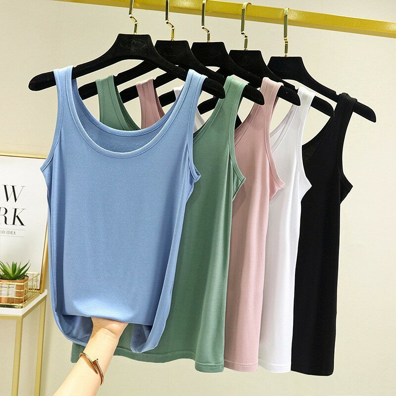 送料無料 タンクトップ レディース 女性 婦人服 トップス 大きいサイズ ノースリーブ Uネック 袖なし インナー 無地 単色 シンプル 着回し カジュアル かわいい 定番 ベーシック デイリー お出かけ 通勤 黒 白 ピンク 青 緑