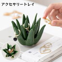 送料無料 アクセサリトレイ アクセサリースタンド グリーン風 フェイク アロエ 観葉植物 アクセサリーホルダー おしゃれ かわいい 指輪 リング ネックレス 置...