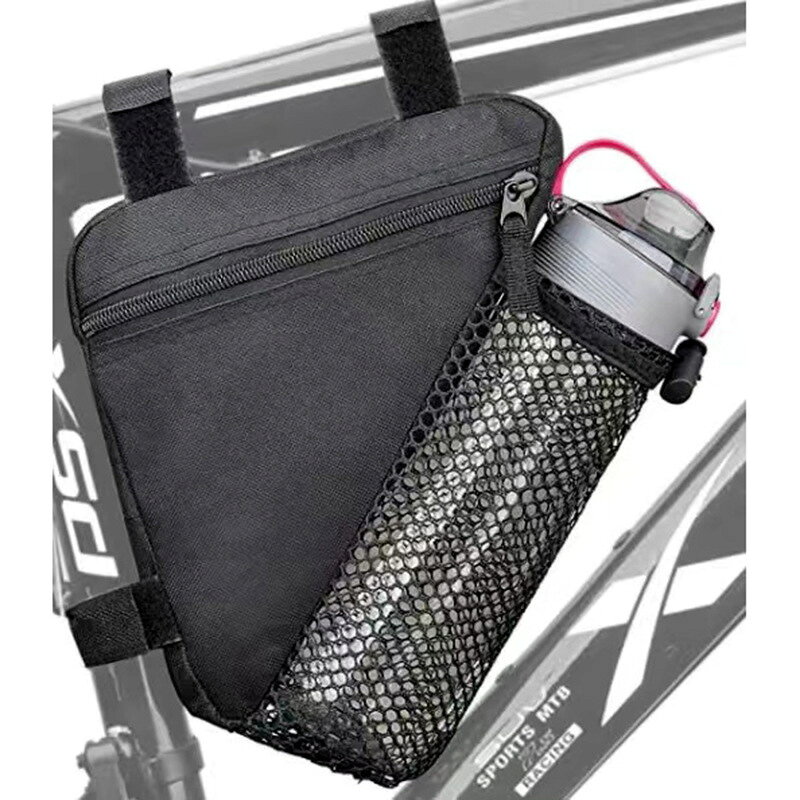 送料無料 フレームバッグ 自転車用 ボトルホルダー付き メッシュ サイクルバッグ ...