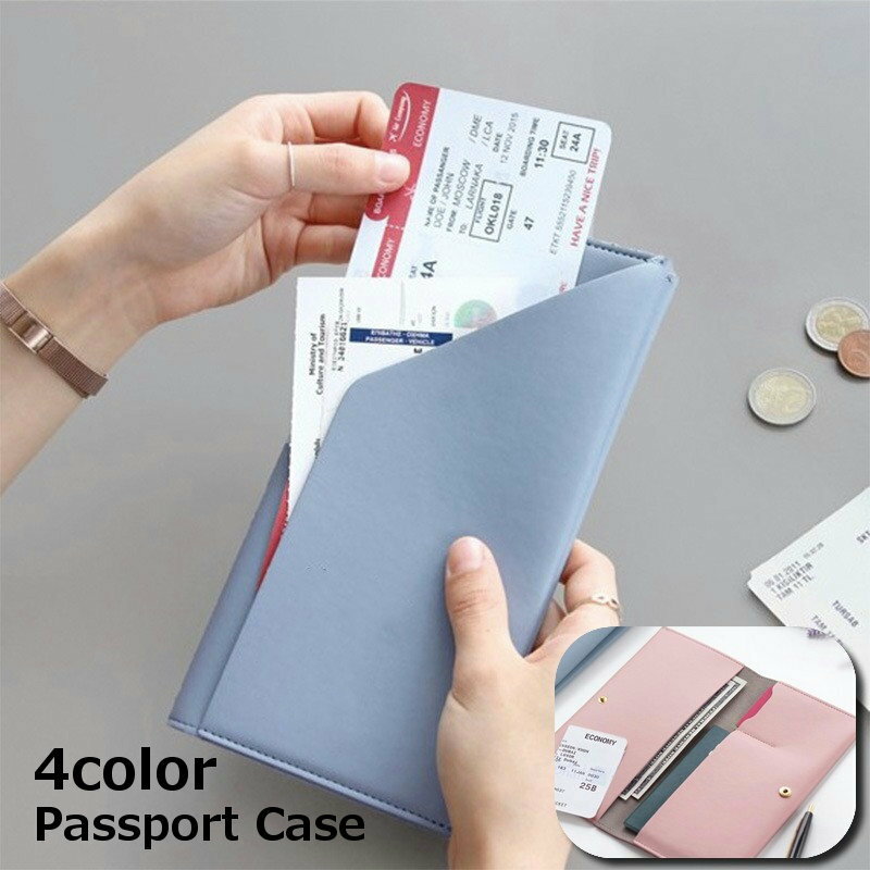 送料無料 パスポートケース チケットケース パスポートカバー 二つ折り レザー調 カードホルダー お札入れ カード入れ 財布 長方形 収納 旅行用品 海外旅行 ...