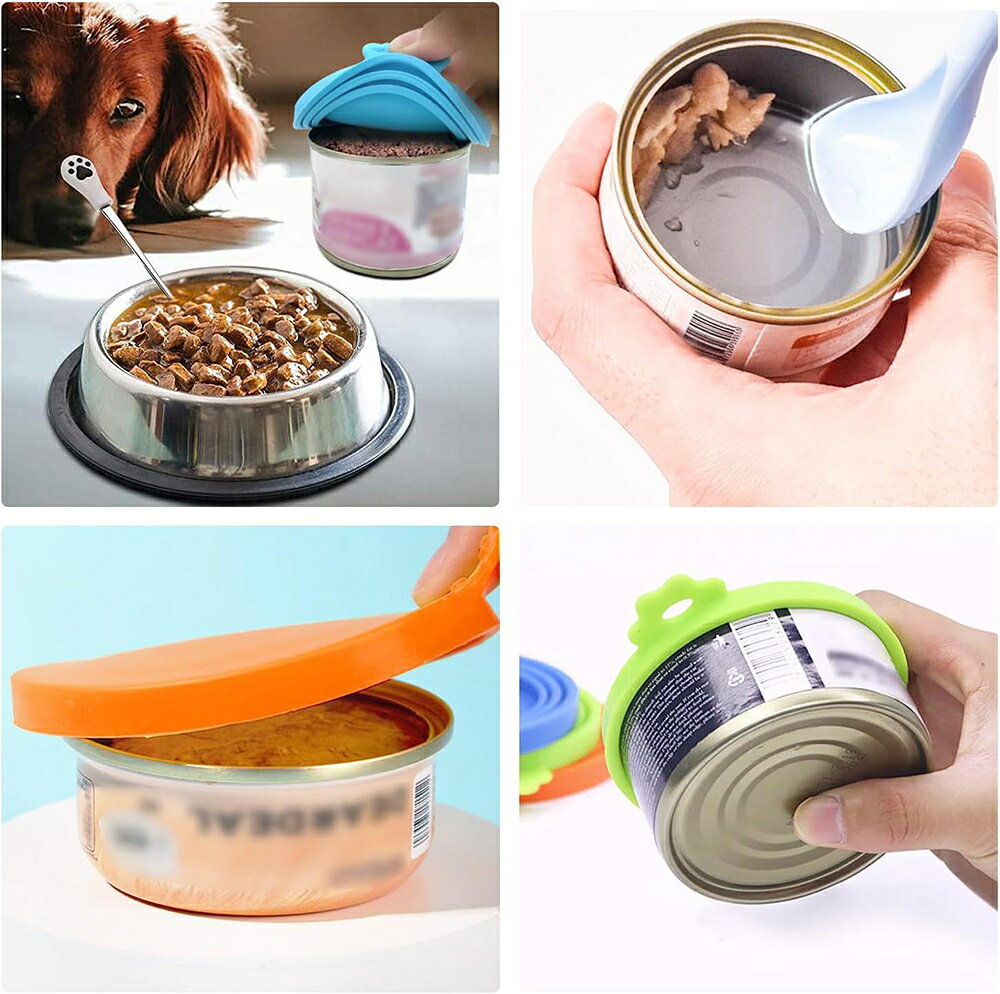 Plus Naoの送料無料 ペット用缶詰保存フタ 缶詰の蓋 保存カバー シリコン製 犬缶 猫缶 餌 エサ ペット用品 キャップ ふた 一時保存 保管 3サイズ対応 フードストッカー いぬ イヌ ねこ ネコ｜アングル2