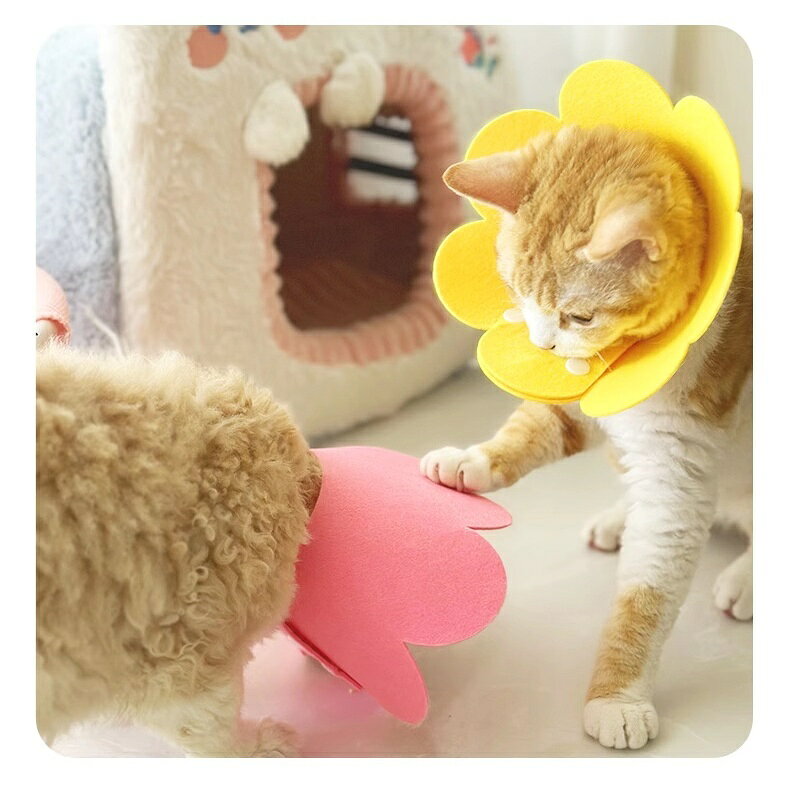 Plus Naoの送料無料 エリザベスカラー 猫 ネコ 犬 イヌ ペット用品 舐め防止 引っかき 傷口保護 調節可能 怪我 ケア用品 スナップボタン｜アングル2