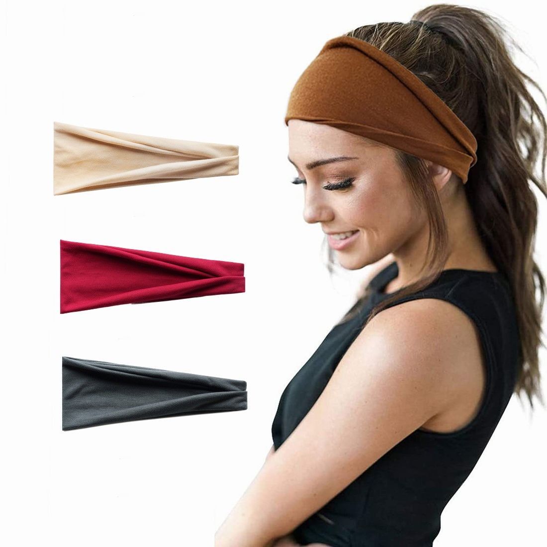 送料無料 スポーツ用ヘッドバンド ヘアバンド 単品 1個 レディース メンズ 男性 女性 大人 ユニセックス 男女兼用 運動 ランニング トレーニング 筋トレ ジム ウォーキング シンプル 無地 伸縮性