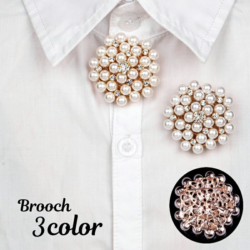 送料無料 ブローチ レディース アクセサリー フラワー 花 ラインストーン フェイクパール サークル型 おしゃれ かわいい ギフト プレゼント 結婚式 入学式 ...