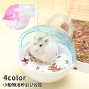 送料無料 砂浴び容器 ケージ外付け トイレ 砂風呂 ハムスター チンチラ 小動物用ハウス バスルーム お風呂 透明 通気性 脱着式 可愛い 便利 お手入れしやすい ペット用品