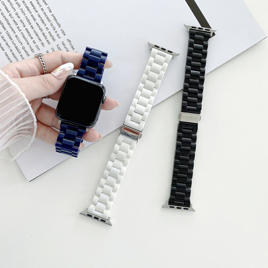 Plus Naoの送料無料 腕時計用ベルト Applewatch用 アップルウォッチ用 交換ベルト クリア パステル ブラック ホワイト バックル式 金具式 腕時計ベルト 互換ベルト バンド ベルト 交換 付け替え シンプル カジュアル おしゃれ｜アングル3