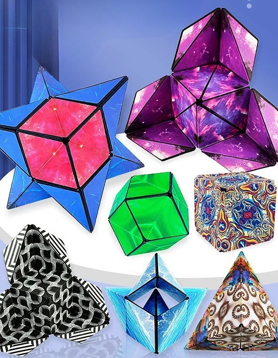 Plus Naoの送料無料 ルービックブロック ジーニアスキューブ Genius CUBE 頭の体操 スピード スマート ブロック 知育玩具 マグネット おもちゃ 立方体 多角形 形が変わる 回す 考える 形作り 組み合わせる おもしろい おしゃれ かっこいい 隙間時間 手の運動 脳トレ 赤 紫 青 緑｜アングル2