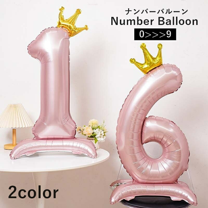 送料無料 バルーン ナンバー 数字 飾り付け 40インチ 王冠 クラウン 誕生日 記念日 イベント デコレー..
