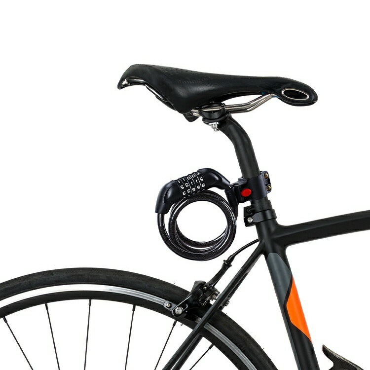 送料無料 ダイヤルロック 自転車用 バイク用 ワイヤーロック 5桁 ダイヤル式 電動...