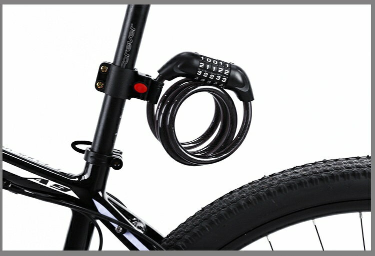 送料無料 ダイヤルロック 自転車用 バイク用 ワイヤーロック 5桁 ダイヤル式 電動...