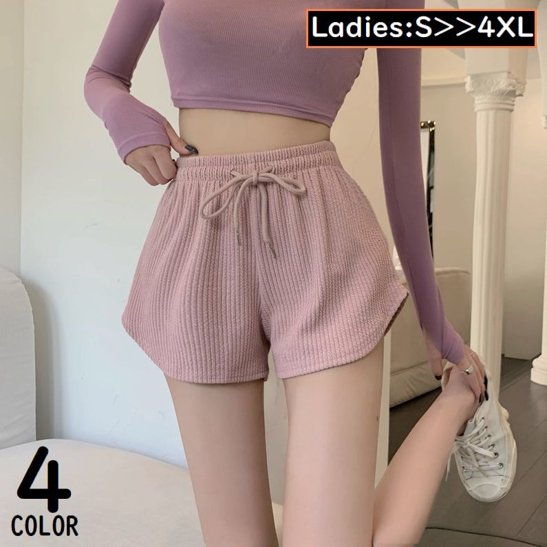 送料無料 ショートパンツ ワイドパンツ 短パン レディース 大きいサイズ 普段着 部屋着 ゆったり ハイウエスト 薄手 無地 夏 スポーツ