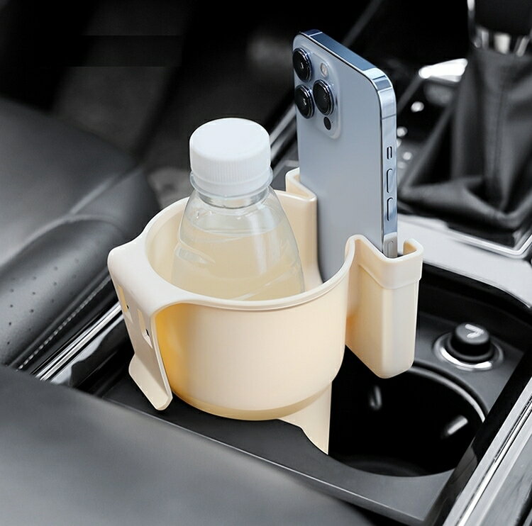 送料無料 車用ドリンクホルダー スマホホルダー付き カップホルダー カー用品 エアコン吹き出し口用 車内 差込タイプ 小物入れ 飲料 そのまま充電