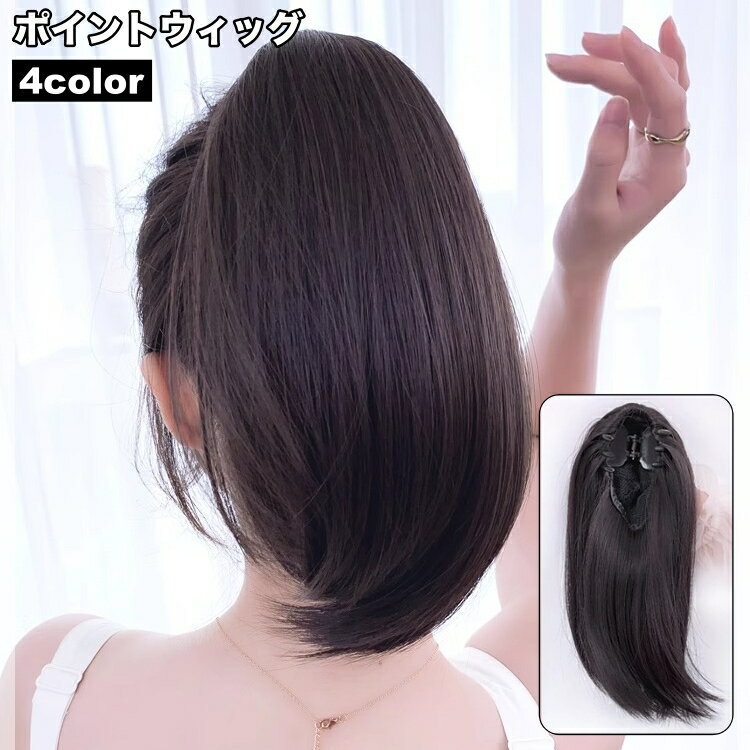 送料無料 ポイントウィッグ ヘアウィッグ 部分ウィッグ つけ毛 レディース 女性 ポニーテール クリップ式 挟むだけ ロングヘア ストレート イメチェン 可愛い...