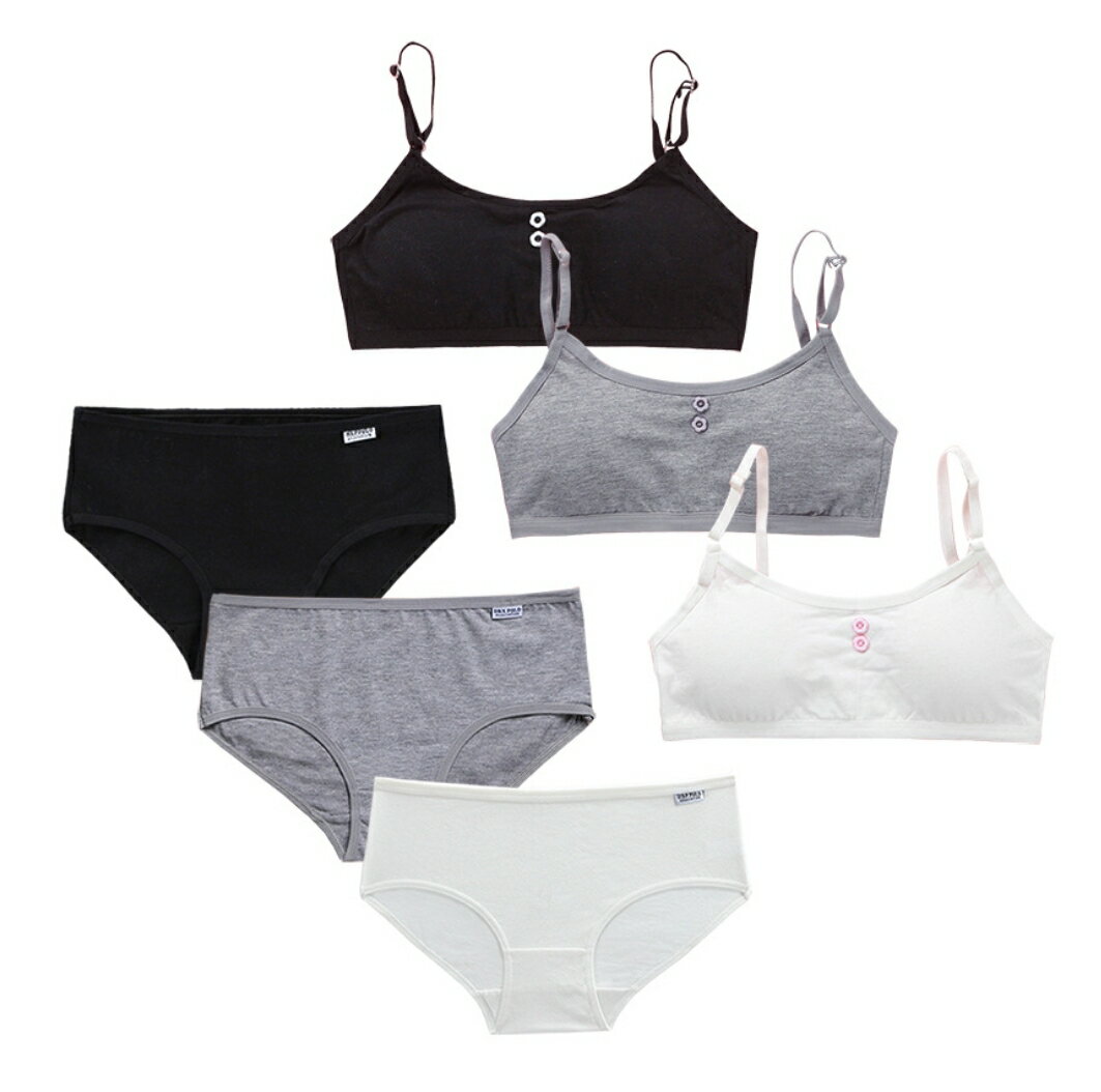 送料無料 ジュニア ブラジャー スタンダードショーツ 上下セット カップ付き ハーフトップブラ インナー 下着 無地 かわいい 取り外し可能 シンプル 無地 パッド付き ジュニアブラ 2
