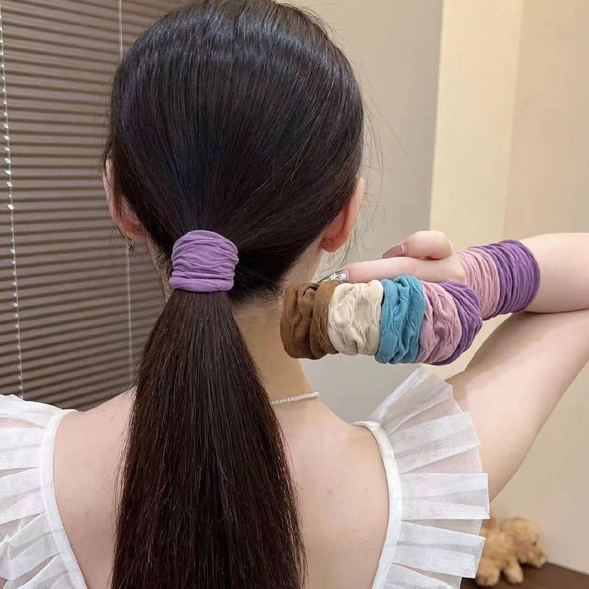 送料無料 ヘアゴム リングゴム 幅広 5点セット レディース 女性 女子 ゴム隠し 髪...