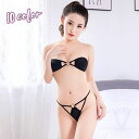送料無料 ブラショーツ 上下セット レディース セクシーランジェリー 勝負下着 マイクロビキニ ストラップレスブラ ブラジャー Tバック Gストリング 紐パン サイドストリング ハイレッグ コスプレ衣装 コスチューム インナー ナイトウェア 2点セット リングジョイント エロい