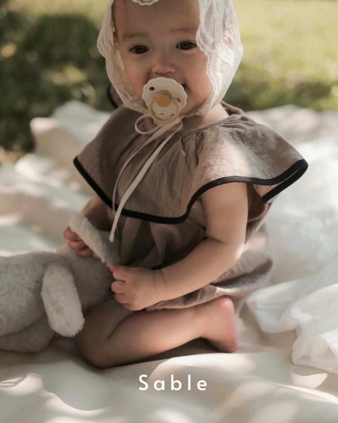 送料無料 sable piping collar rompers フリルロンパース