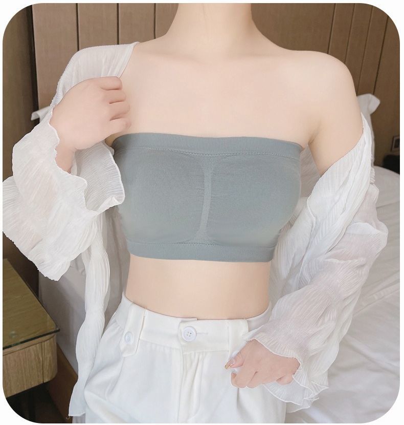 送料無料 ストラップレスブラ チューブトップブラ ブラジャー レディース 女性下着 インナー ノンワイヤー ベアトップ カップ付き シンプル 婦人用