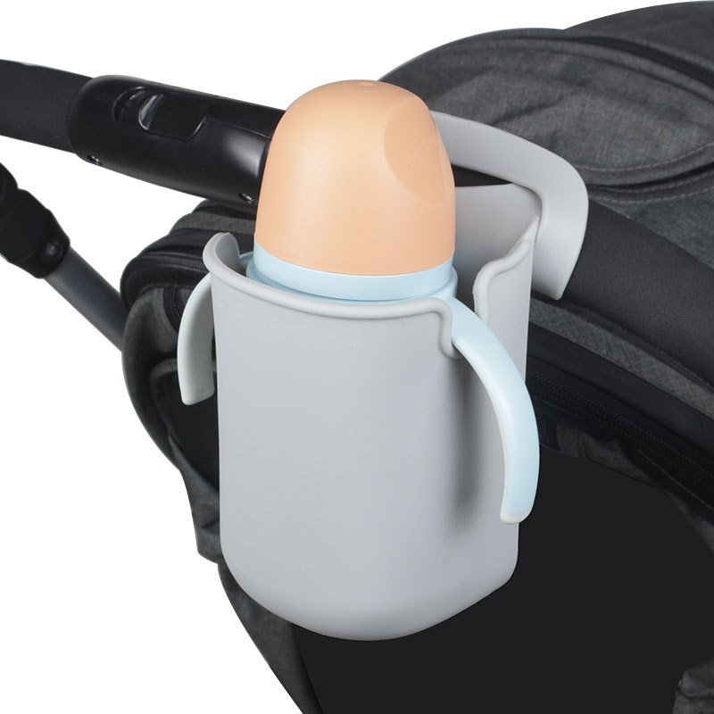 Plus Naoの送料無料 哺乳瓶ホルダー ドリンクホルダー シリコン カップホルダー ベビーカー 自転車 哺乳瓶 ペットボトル 水筒 飲み物 取り付け簡単 無地 便利｜アングル2