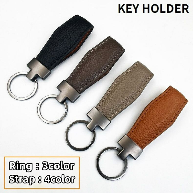 送料無料 キーホルダー キーリング メンズ レディース レザー風 ループ ストラップ スマートキー 鍵 車 バイク 自転車 紛失防止 おしゃれ